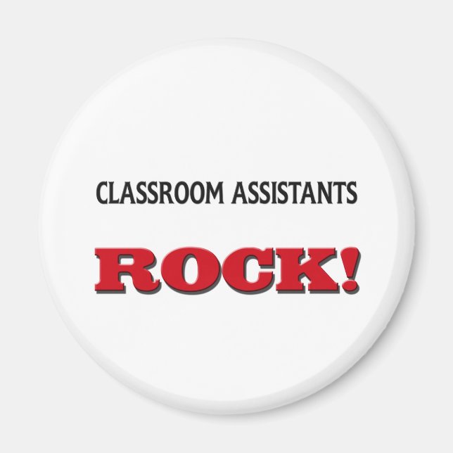 Classroom Assistants Rock Magnet (Front)