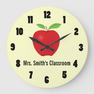 Classroom Clock with an Apple