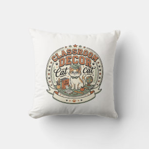 Classroom Decor Cat Classroom Decor Cat Vintage Ve Cushion