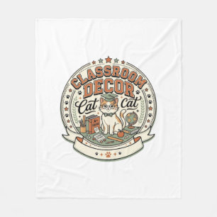 Classroom Decor Cat Classroom Decor Cat Vintage Ve Fleece Blanket