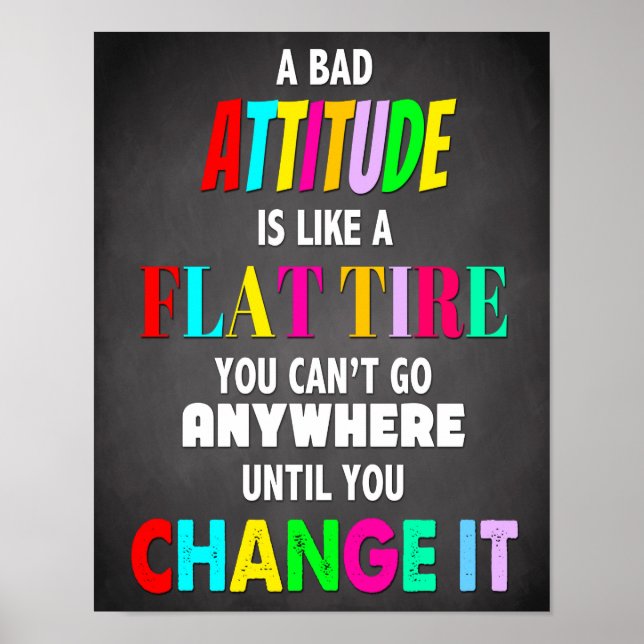 Classroom Decor, Change Attitude, Inspirational Poster (Front)