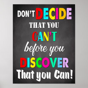 Classroom Decor, Classroom Quotes, Inspirational Poster