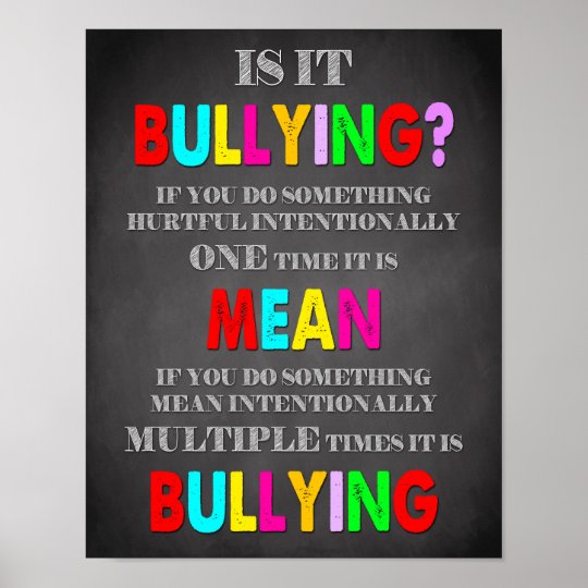 Classroom Decor, Classroom Quotes, Is it Bullying Poster | Zazzle.co.uk