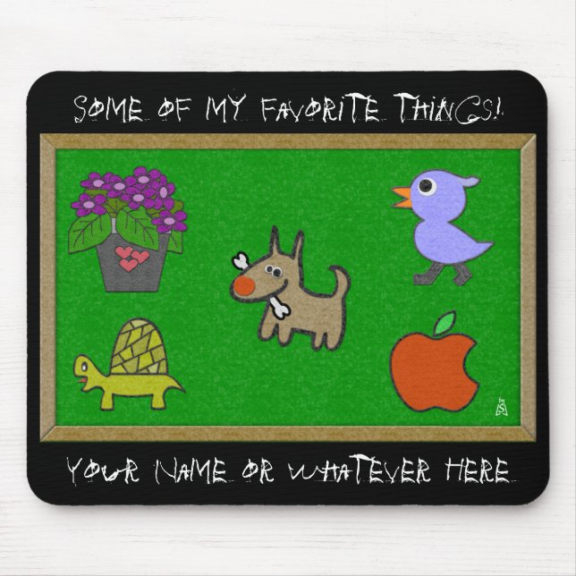 Classroom Felt and Blackboard (Personalised) Mouse Mat (Front)