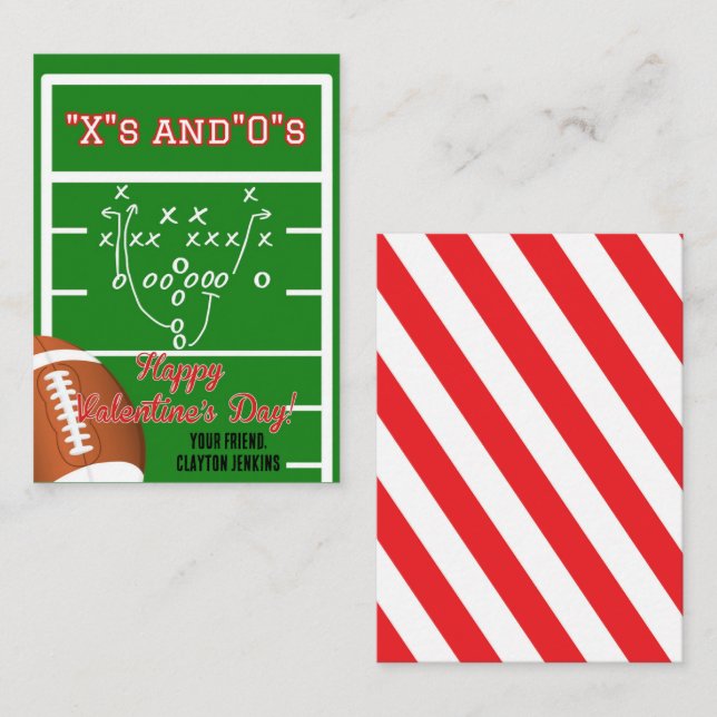 Classroom Football Valentine's Day Card (Front/Back)