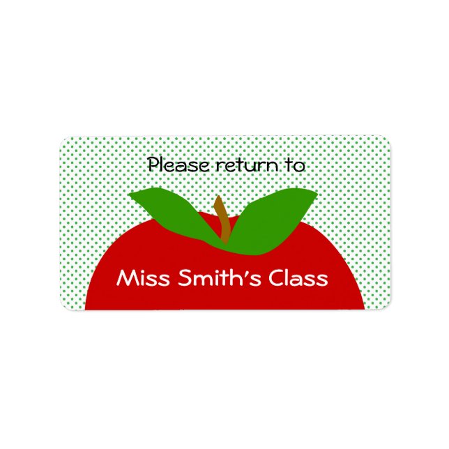 Classroom Label Please Return - apples (Front)