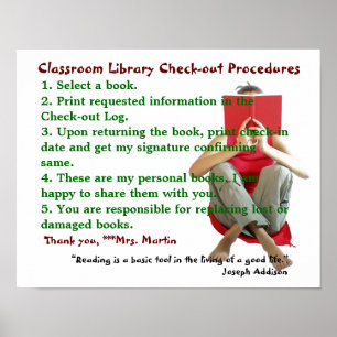 Classroom Library Rules Poster