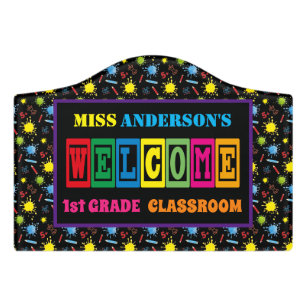 Classroom Personalised Colorful Door Sign