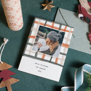 Classroom Plaid Holiday Photo Card   B