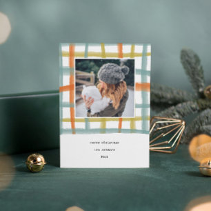 Classroom Plaid Holiday Photo Card C