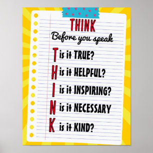 Classroom Poster Think Poster Educational