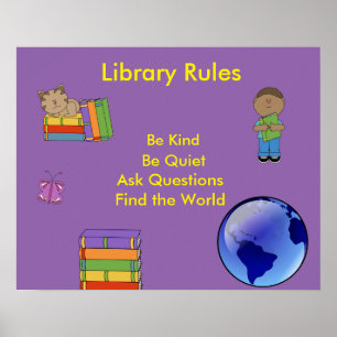 Classroom Posters-Library Rules Poster