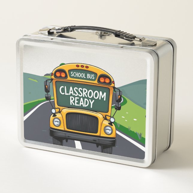 Classroom Ready  - Teacher Appreciation Gift Metal Lunch Box (Back)