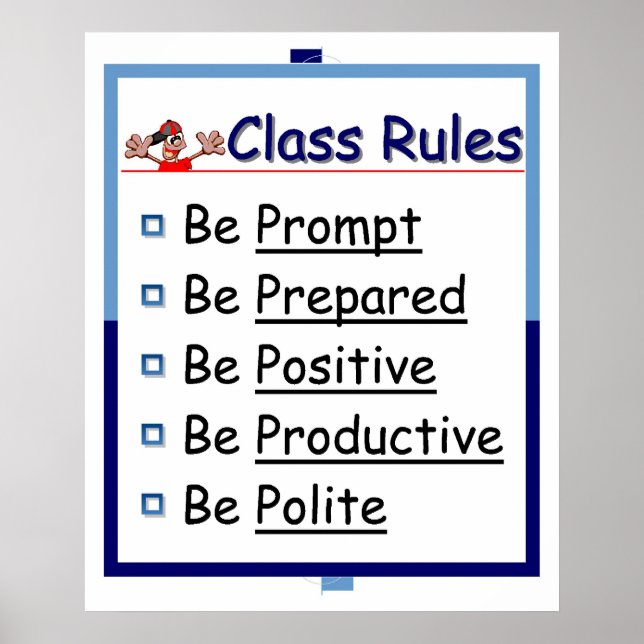 Classroom Rules: 5 P's Poster (Front)