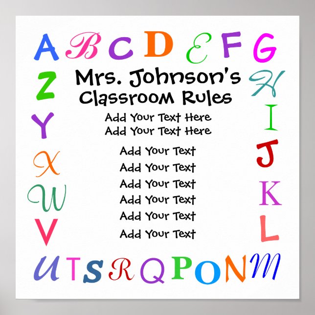 Classroom Rules by SRF Poster (Front)