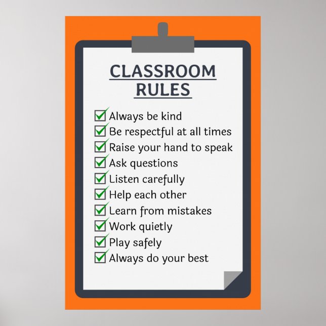 Classroom rules poster (Front)