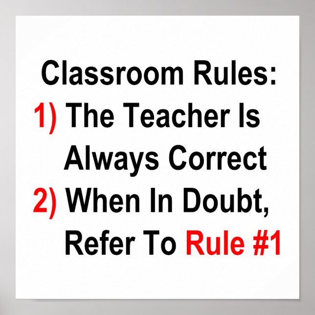 Classroom Rules Poster (Front)