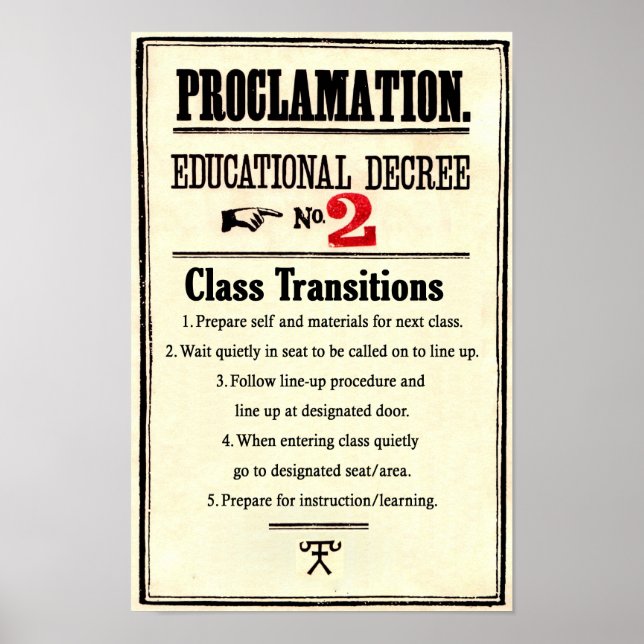 Classroom Rules Proclamation Educational Decree 2 Poster (Front)