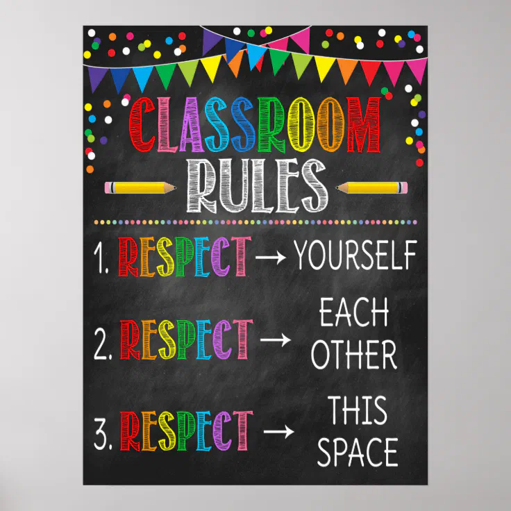 Classroom Rules Rainbow Poster | Zazzle