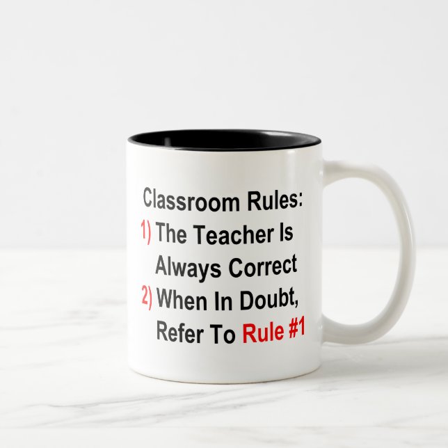 Classroom Rules Two-Tone Coffee Mug (Right)