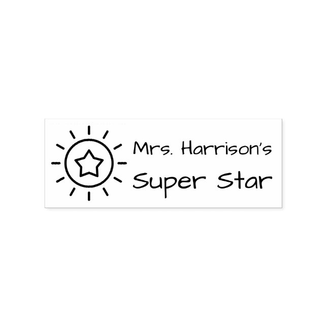 Classroom Super Star Personalised Rubber Stamp (Imprint)