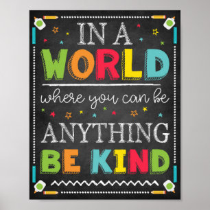 Classroom Teacher School Decor Be Kind Sign
