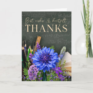Classroom Theme Floral Teacher Thank You Card