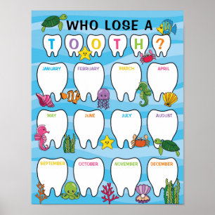 Classroom Tooth Tally Chart in Under The Sea Theme