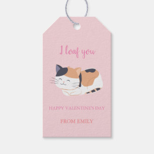 Classroom Valentine Calico Cat Gift Tags