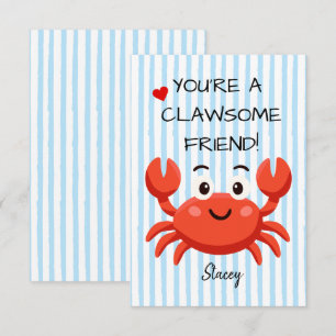 Classroom Valentine "You're a Clawsom Friend"