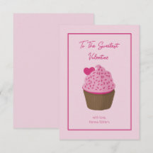 Classroom Valentines Cupcake Heart Card