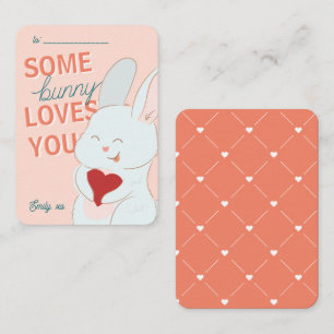Classroom Valentine's Day Bunny Loves You Card