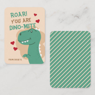 Classroom Valentine's Day Dinosaur Dino Card