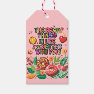 Classroom Valentine's Day Doughnut Flower Personal Gift Tags