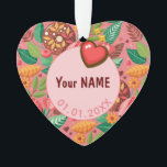 Classroom Valentine's Day Doughnut Flower Personal Ornament<br><div class="desc">Classroom "The best things in life are better with you" lettering. Vintage doughnuts and sweet flowers, garden exotic floral for Valentines Day Boho Modern Paper ART Design, decorative cute sweet doughnuts and hearts balloon, flowers vintage cosy pattern, love hearts, abstract funny landscape. Beautiful Romantic Trendy Elegant Design. Just right to...</div>