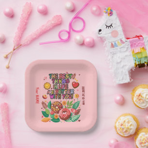 Classroom Valentine's Day Doughnut Flower Personal Paper Plate