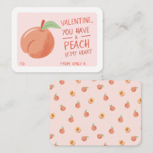 Classroom Valentine's Day Peach of My Heart Card
