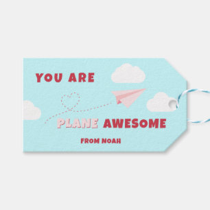 Classroom Valentine's Day Plane Awesome Gift Tag