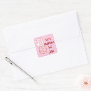 Classroom Valentine's Day Pretzel Knots Stickers
