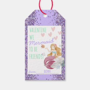 Classroom Valentine's Personalized MERMAID Gift Tags