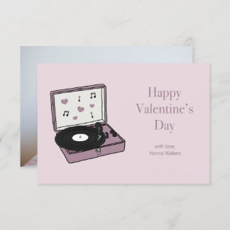 Classroom Valentines Record Player Photo Card