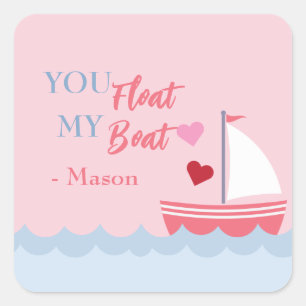 Classroom Valentines You Float My Boat Sticker