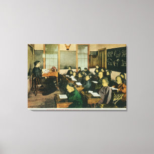 Classroom View of a Chinese Primary Public Canvas Print