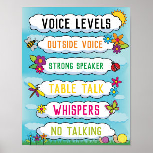 Classroom Voice Level Chart in Our Garden Theme