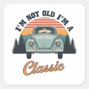 Classsic  Time RideT-Shirt Square Sticker