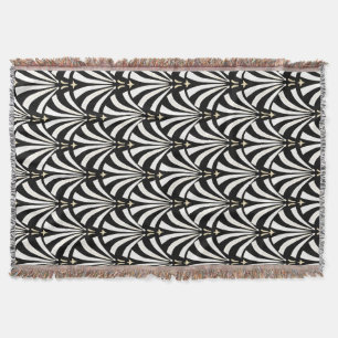 Classy 1920s Vintage Black & White Throw Blanket