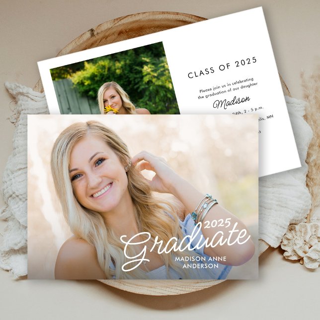 Classy 2023 Graduation Horizontal Photo Invitation (Creator Uploaded)