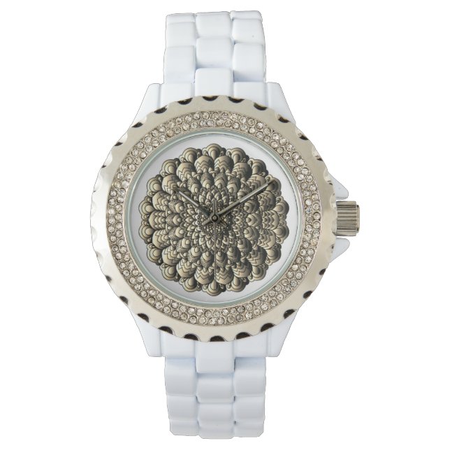 Classy 3D Style Mandala Floral Pattern Watch (Front)