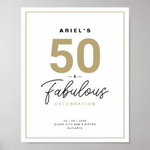 Classy 50 & Fabulous Birthday Party Poster