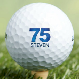 Classy 75th Birthday - 75 Years Blue Name Gift Golf Balls